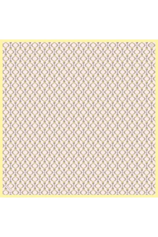 Poanes Kement Zincir Desenli Twill İpek Eşarp