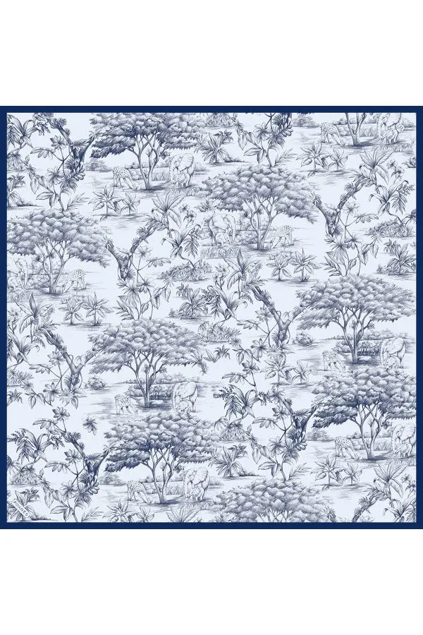 Poanes Eskiz Desenli Twill İpek Eşarp