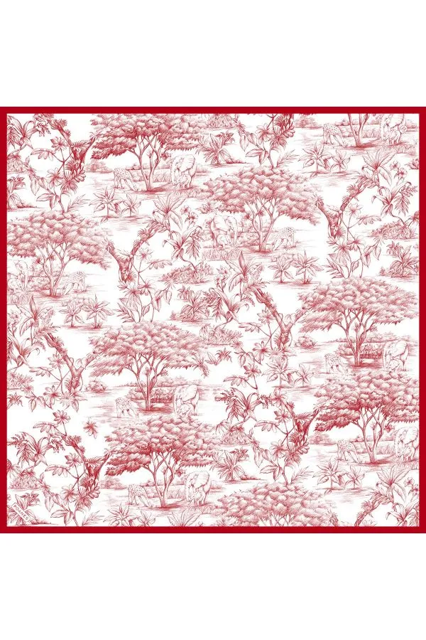 Poanes Eskiz Desenli Twill İpek Eşarp