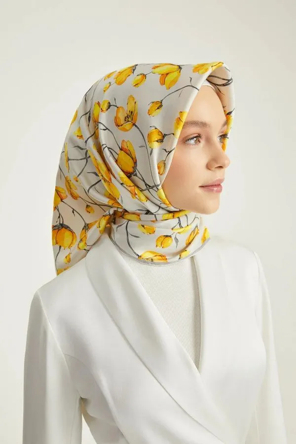 Poanes DESENLİ ÇİFT TARAFLI TWILL İPEK EŞARP