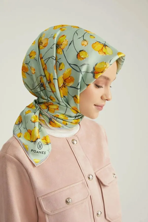 Poanes DESENLİ ÇİFT TARAFLI TWILL İPEK EŞARP