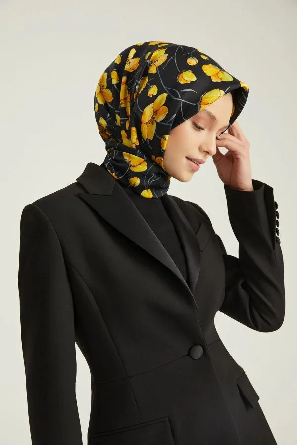 Poanes DESENLİ ÇİFT TARAFLI TWILL İPEK EŞARP