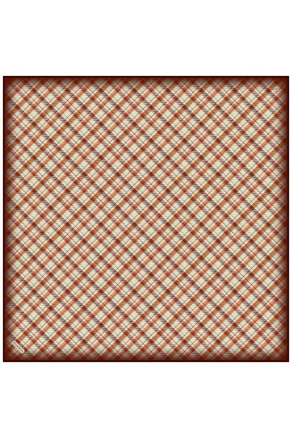 Poanes Mevsim Ekose Desenli Twill İpek Eşarp