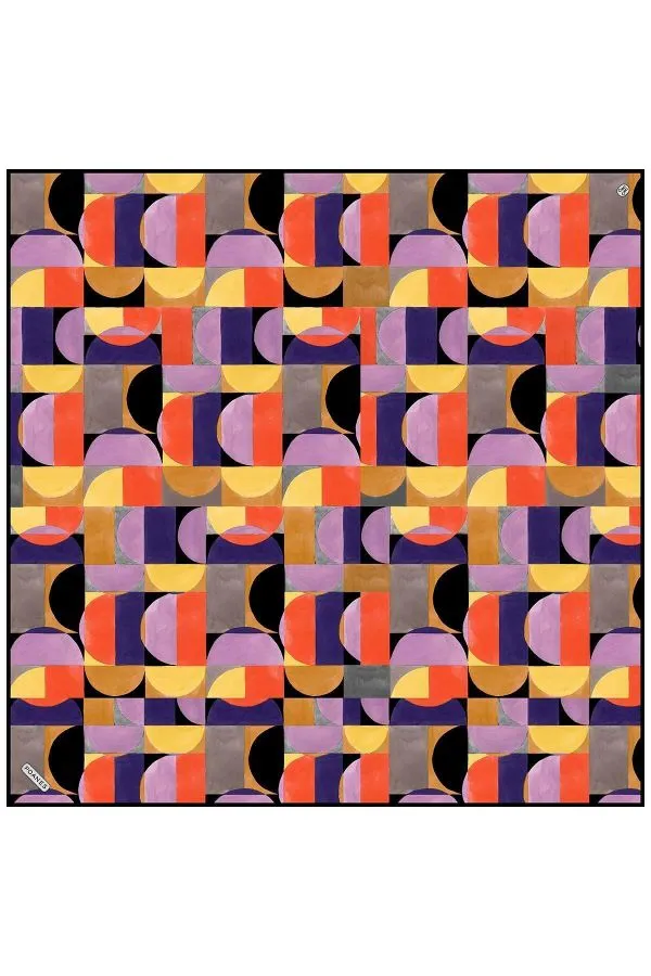 Poanes Denge Desenli Twill İpek Eşarp