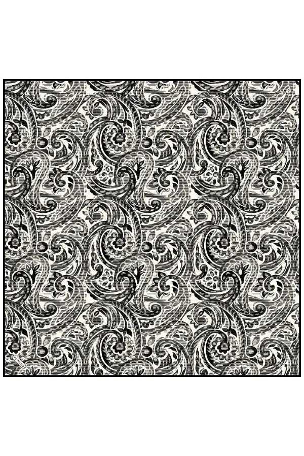Poanes Paisley Dalgası Desenli Twill İpek Eşarp