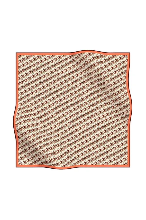 Poanes ROZET DESENLİ TWILL İPEK EŞARP