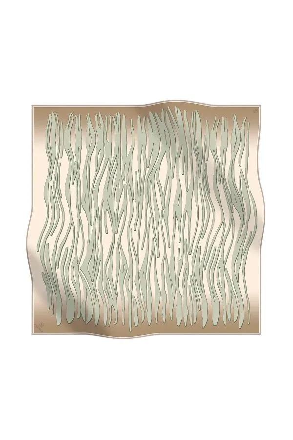 Poanes ZEBRA DESENLİ TWILL İPEK EŞARP
