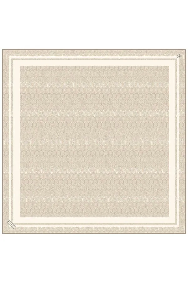Poanes Monogram Desenli Twill İpek Eşarp