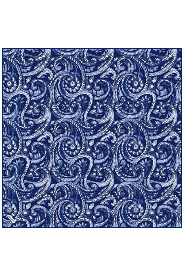 Poanes Paisley Dalgası Desenli Twill İpek Eşarp