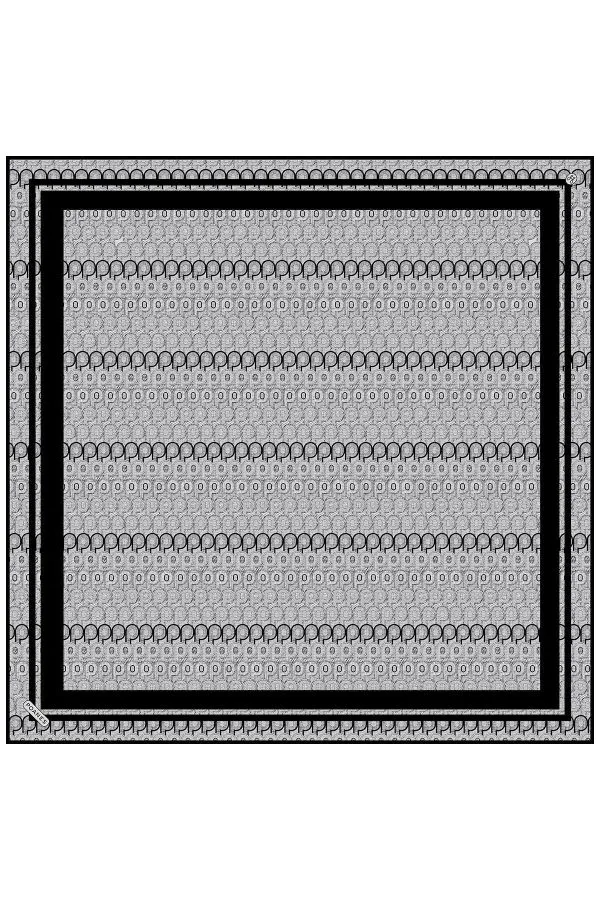 Poanes Monogram Desenli Twill İpek Eşarp