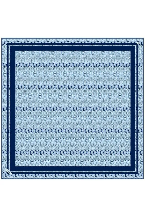 Poanes Monogram Desenli Twill İpek Eşarp