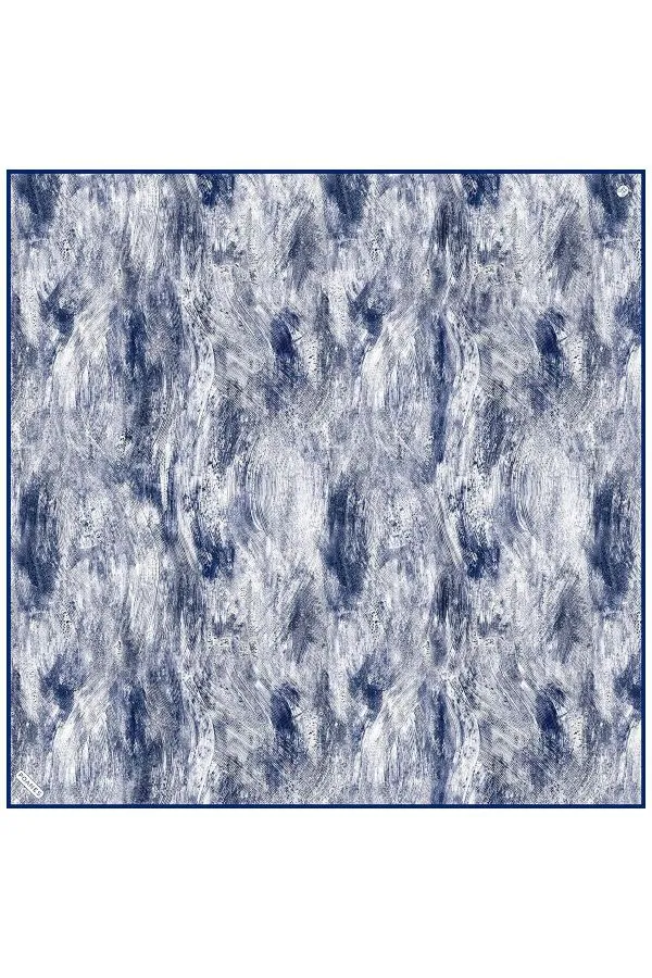 Poanes Soyut Fırça Desenli Twill İpek Eşarp