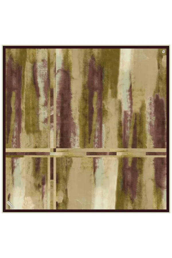 Poanes Karma Desenli Twill İpek Eşarp