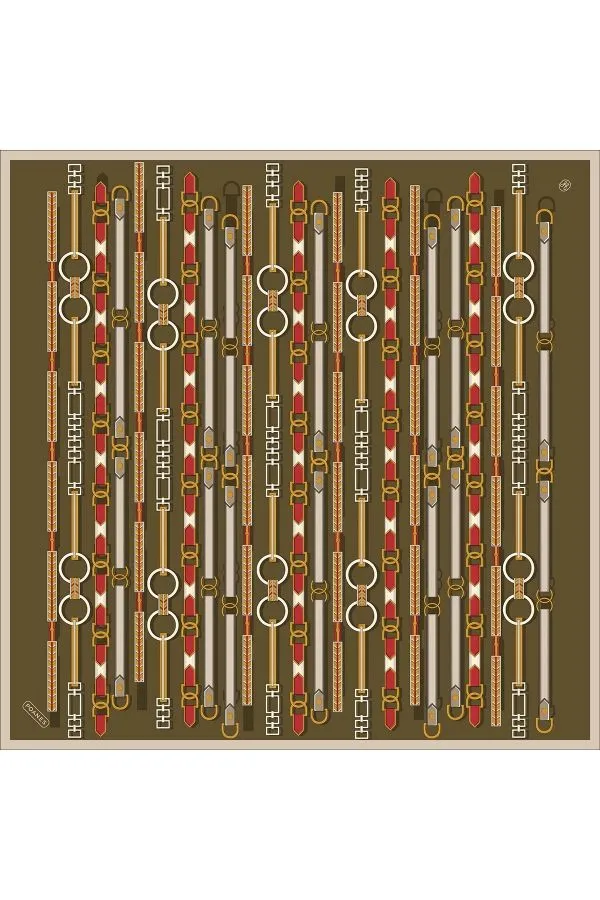 Poanes Dikey Ritim Desenli Twill İpek Eşarp
