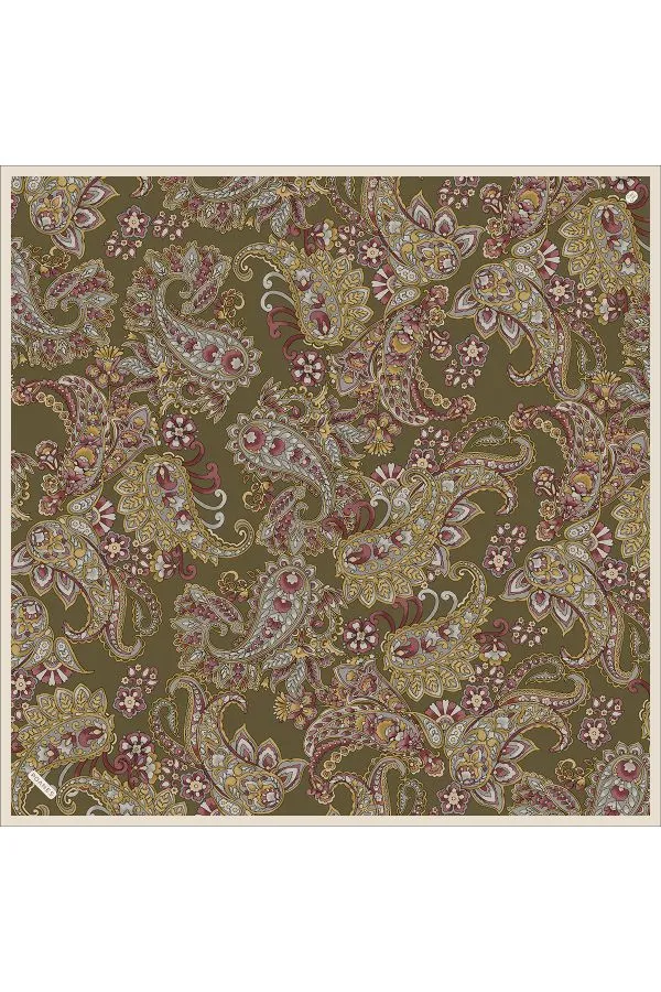 Poanes Paisley Desenli Twill İpek Eşarp