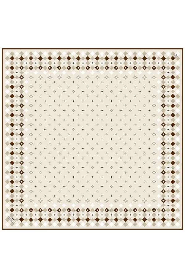 Poanes Yıldız Desenli Twill İpek Eşarp