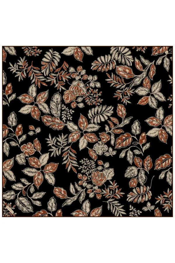 Poanes Hazan Desenli Twill İpek Eşarp