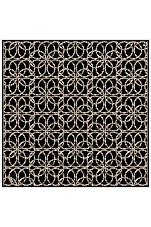 Poanes Halka Desenli Twill İpek Eşarp